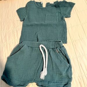 Blue muslin summer set